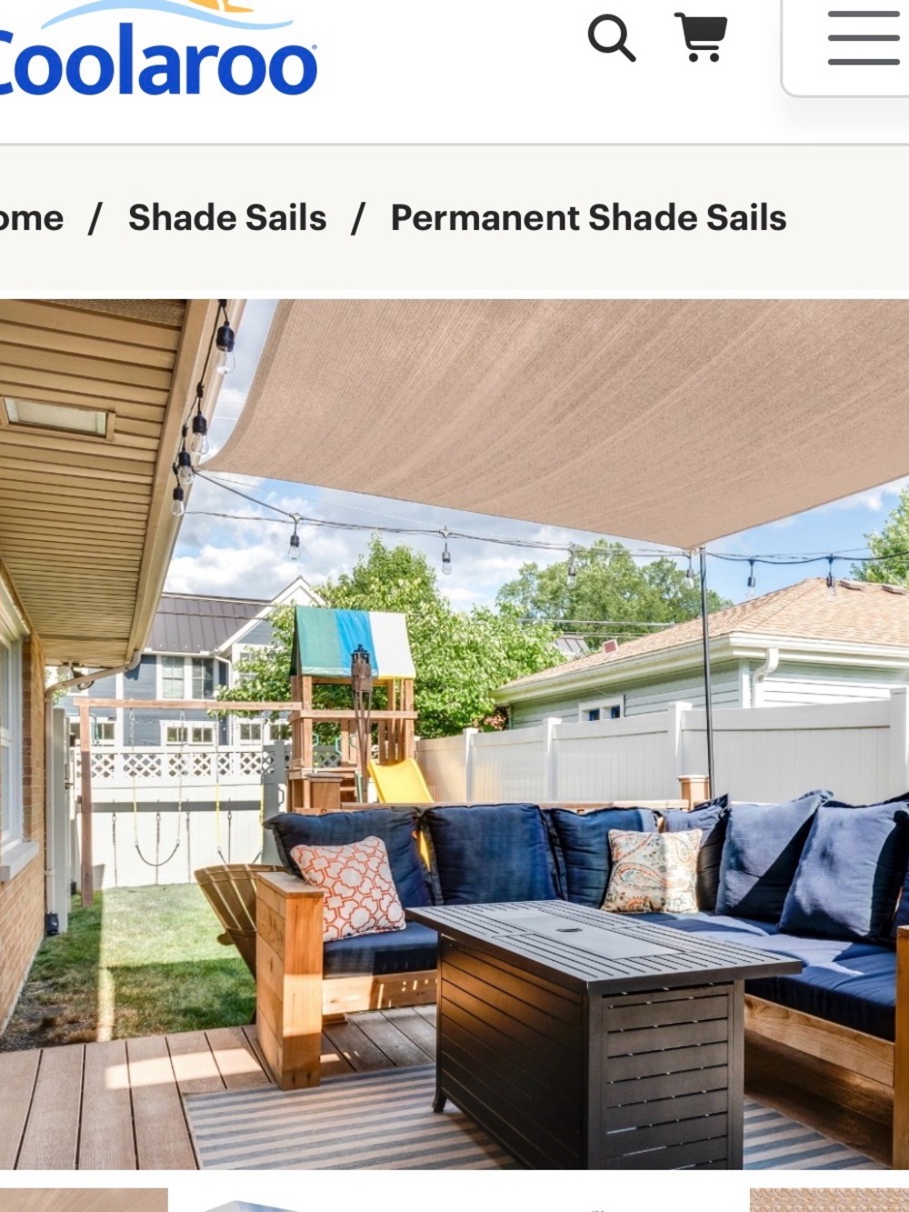 Outdoor Shade Sail - UV-Blocking Patio Canopy NWT